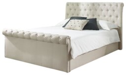 Aspire Chesterfield Kingsize Side Lift Ottoman Bed - Natural