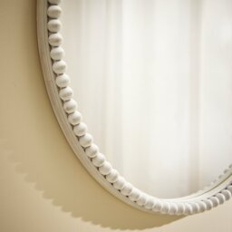Argos Home Grey Beaded Wooden Round Wall Mirror - 76x76cm - thumbnail 2