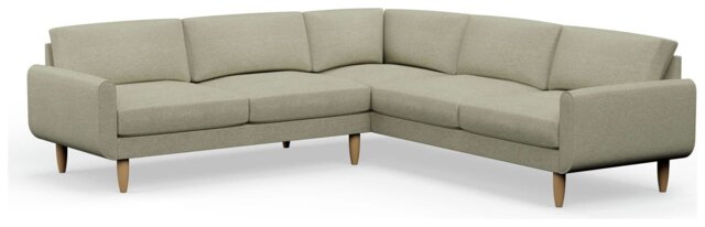 Hutch Fabric Round Arm 7 Seater Corner Sofa - Oat - image 1