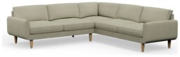 Hutch Fabric Round Arm 7 Seater Corner Sofa - Oat - thumbnail 1
