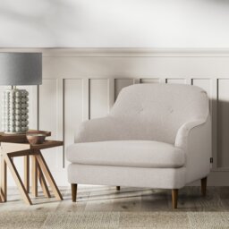 Habitat Frome Fabric Armchair - Stone - Dark Leg - thumbnail 2