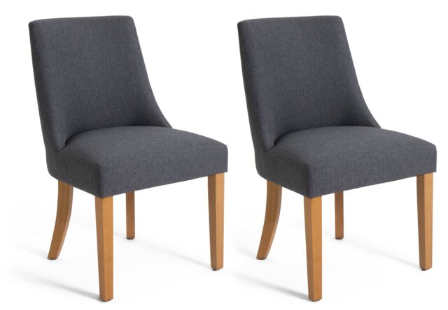 Habitat Alec Pair of Fabric Dining Chair - Charcoal - image 1