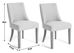 Habitat Alec Pair of Fabric Dining Chair - Charcoal - thumbnail 2