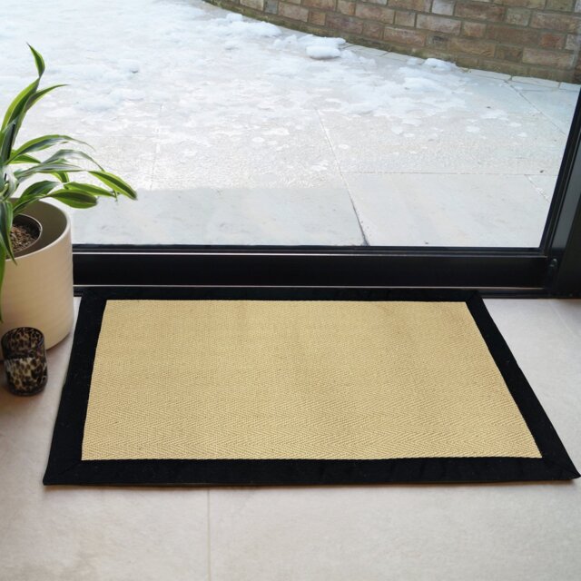 Mighty Mats Natural & Black Doormat - 57x90cm - image 1