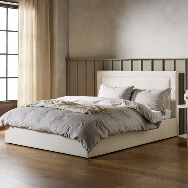 Habitat Dartford Kingsize End Lift Ottoman Bed - Cream - image 1