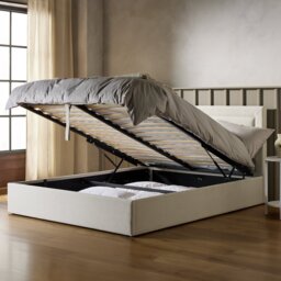 Habitat Dartford Kingsize End Lift Ottoman Bed - Cream - thumbnail 2
