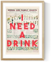 East End Prints I Need A Drink Oak Frame Art Print - A2 - thumbnail 2