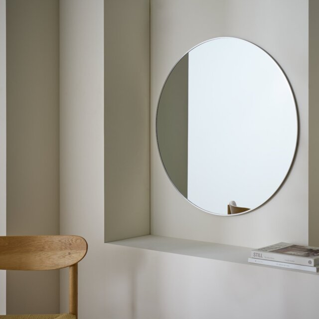 Habitat Silver Round Wall Mirror - 80x80cm - image 1