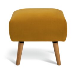 Habitat Elsie Fabric Footstool - Mustard - thumbnail 1