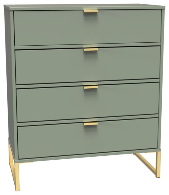 Livara Ready Assembled Messina 4 Drawer Chest - Green - image 1
