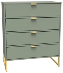 Livara Ready Assembled Messina 4 Drawer Chest - Green - thumbnail 1