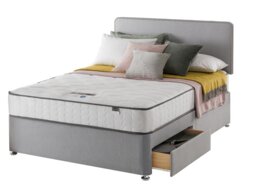 Silentnight Pavia Kingsize Comfort 2 Drawer Divan Bed - Grey - thumbnail 1