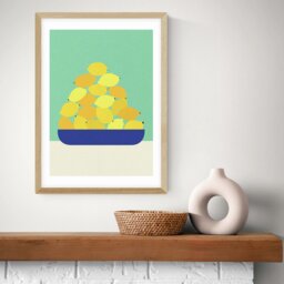 East End Prints Sicily Lemons Oak Frame Art Print - A2 - thumbnail 1