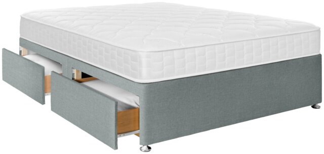 Argos Home Dalham Memory Kingsize 4 Drawer Divan Bed - Grey - image 1