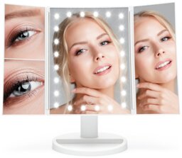 Rio 24 LED Folding Mirror - White - thumbnail 2
