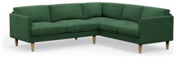 Hutch Velvet Curve Arm 6 Seater Corner Sofa - Sage Green