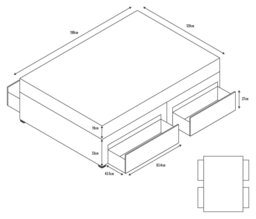 Argos Home Elmdon Deep Ortho 4 Drawer Divan - Small Double - thumbnail 2