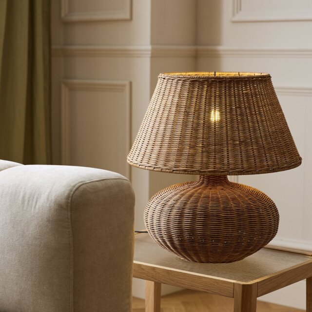 Habitat XL Wicker Table Lamp - Natural - image 1