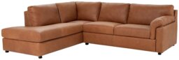 Habitat Florence Leather Left Hand Corner Chaise Sofa - Tan