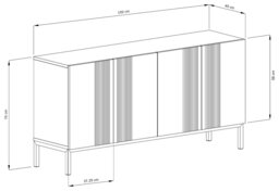 Frank Olsen Iona 4 Door Sideboard - Grey - thumbnail 2