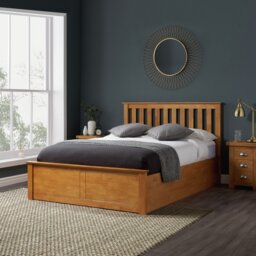 Birlea Phoenix Double Ottoman Bed with Mattress - Oak - thumbnail 1