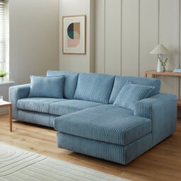Argos Home Christie Fabric Right Hand Chaise Sofa - Sky Blue - thumbnail 2