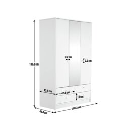 Argos Home Malibu 3 Door 4 Drawer Mirror Wardrobe - Grey - thumbnail 2