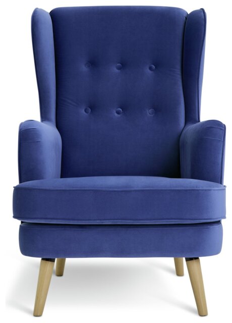 Habitat Callie Velvet Chair - Cornflower Blue - image 1