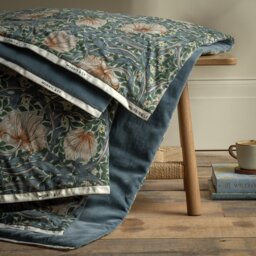 Habitat Morris & Co. Pimpernel Quilted Throw-Blue -200x150cm - thumbnail 1