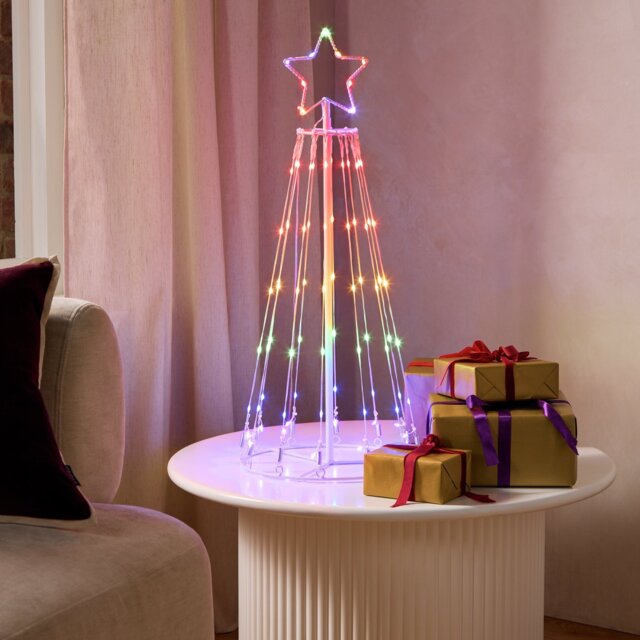 Habitat Rainbow Light Up Christmas Tree Cone - image 1