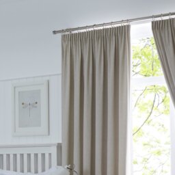 Fusion Dijon Blackout Pencil Pleat Curtains - Natural - 168x183cm - thumbnail 2