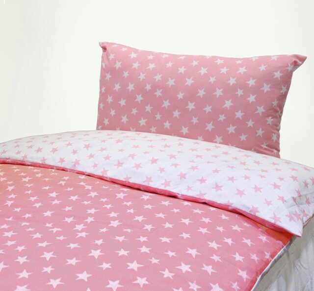 Habitat Kids Reversible Star Pink Bedding Set - Single - image 1
