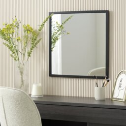 Home Essentials Black Square Wall Mirror  - 55x55cm - thumbnail 1