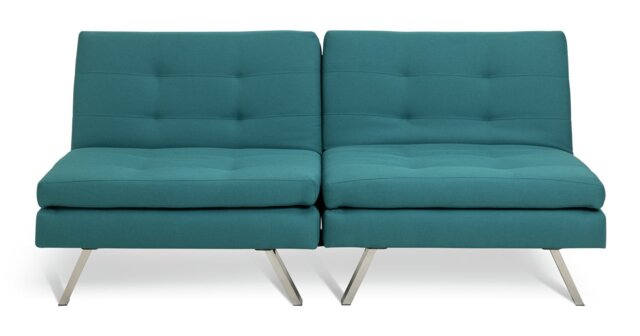 Argos Home Duo Fabric Clic Clac Sofa Bed - Teal - image 1