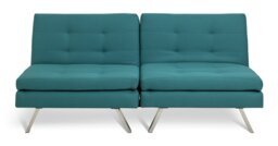 Argos Home Duo Fabric Clic Clac Sofa Bed - Teal - thumbnail 1