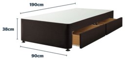 Silentnight Single 2 Drawer Divan Bed Base - Charcoal - thumbnail 2