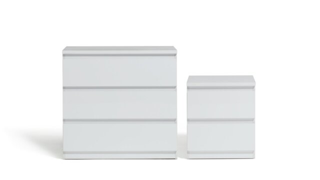 Argos Home Jenson Bedside & 3 Drawer Chest Set - White Gloss