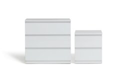Argos Home Jenson Bedside & 3 Drawer Chest Set - White Gloss - thumbnail 1