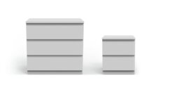 Argos Home Jenson Bedside & 3 Drawer Chest Set - White Gloss - thumbnail 2