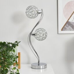 BHS Orchid 2 Light Table Lamp - Silver - thumbnail 1
