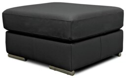 Argos Home Valencia Leather Ottoman Footstool - Black - thumbnail 1