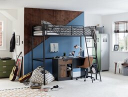 Argos Home Riley High Sleeper Metal Bed Frame - Black - thumbnail 1