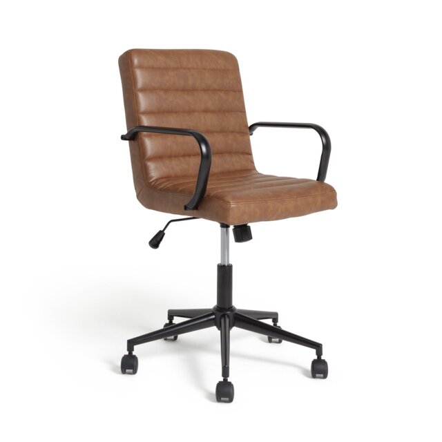 Habitat Alvar Faux Leather Office Chair - Tan - image 1