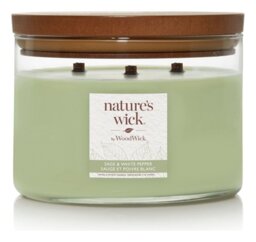 Natures Wick Large Multi Wick Candle - Sage & White Pepper - thumbnail 2
