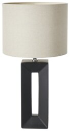 Pacific Block Ceramic Tall Table Lamp - Black & Cream - thumbnail 2
