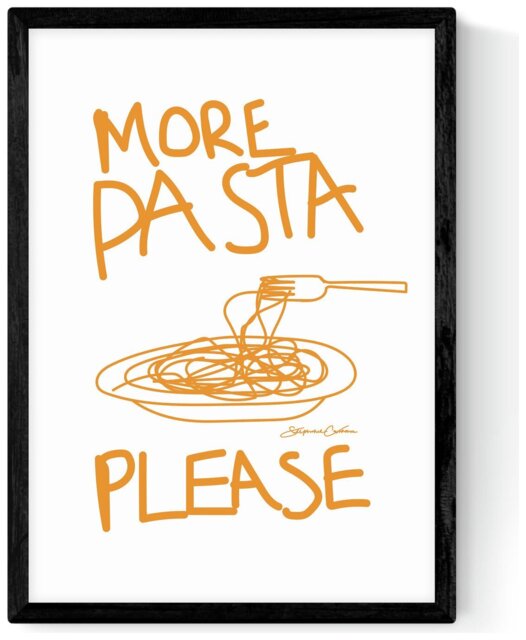 East End Prints More Pasta Please Black Frame Art Print - A3 - image 1