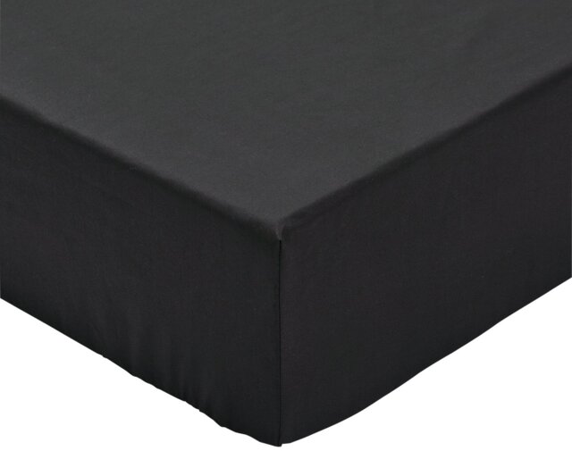 Habitat Cotton Rich 180 TC Plain Black Fitted Sheet - King - image 1