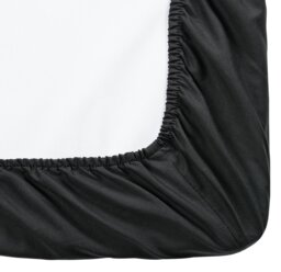 Habitat Cotton Rich 180 TC Plain Black Fitted Sheet - King - thumbnail 2