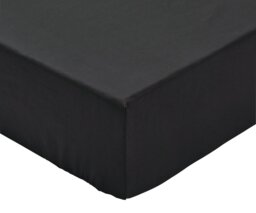 Habitat Cotton Rich 180 TC Plain Black Fitted Sheet - King - thumbnail 1