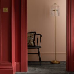 Habitat x Morris & Co. Glass & Brass Cloche Floor Lamp - thumbnail 2